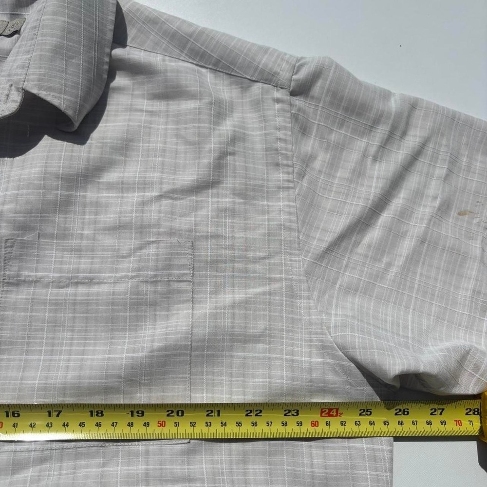 Gray & white cropped plaid button-up shirt - L - Picture 6 of 7